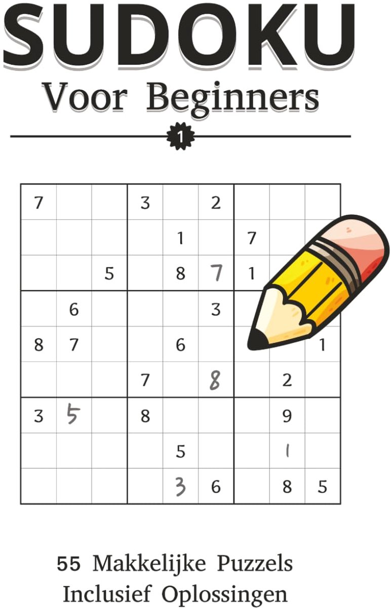Sudoku voor beginners - 50+ makkelijke puzzels - 6x9 inch - inclusief oplossingen - grote cijfers - ShopVlot