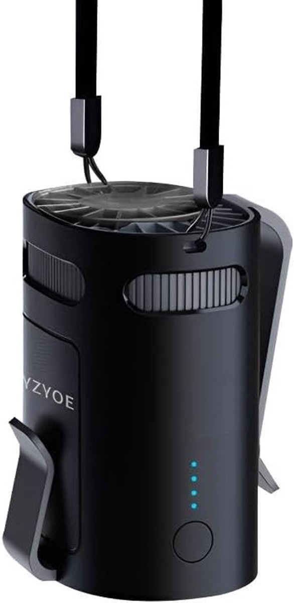 Draagbare nekventilator en taille ventilator - hands-free, oplaadbaar via USB-C, 4 standen, 4-12 uur gebruikstijd