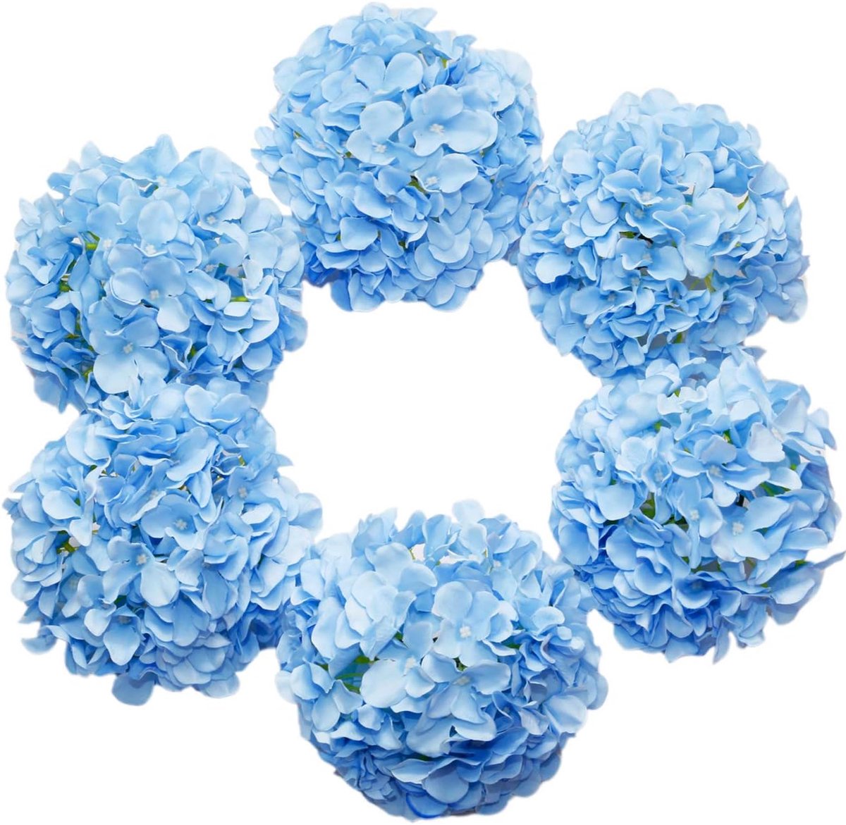 Kunsthortensia zijden bloemhoofden - nepblauwe hortensia - grotere bloemen - perfect voor bruiloften en decoratie - SnelShoppen