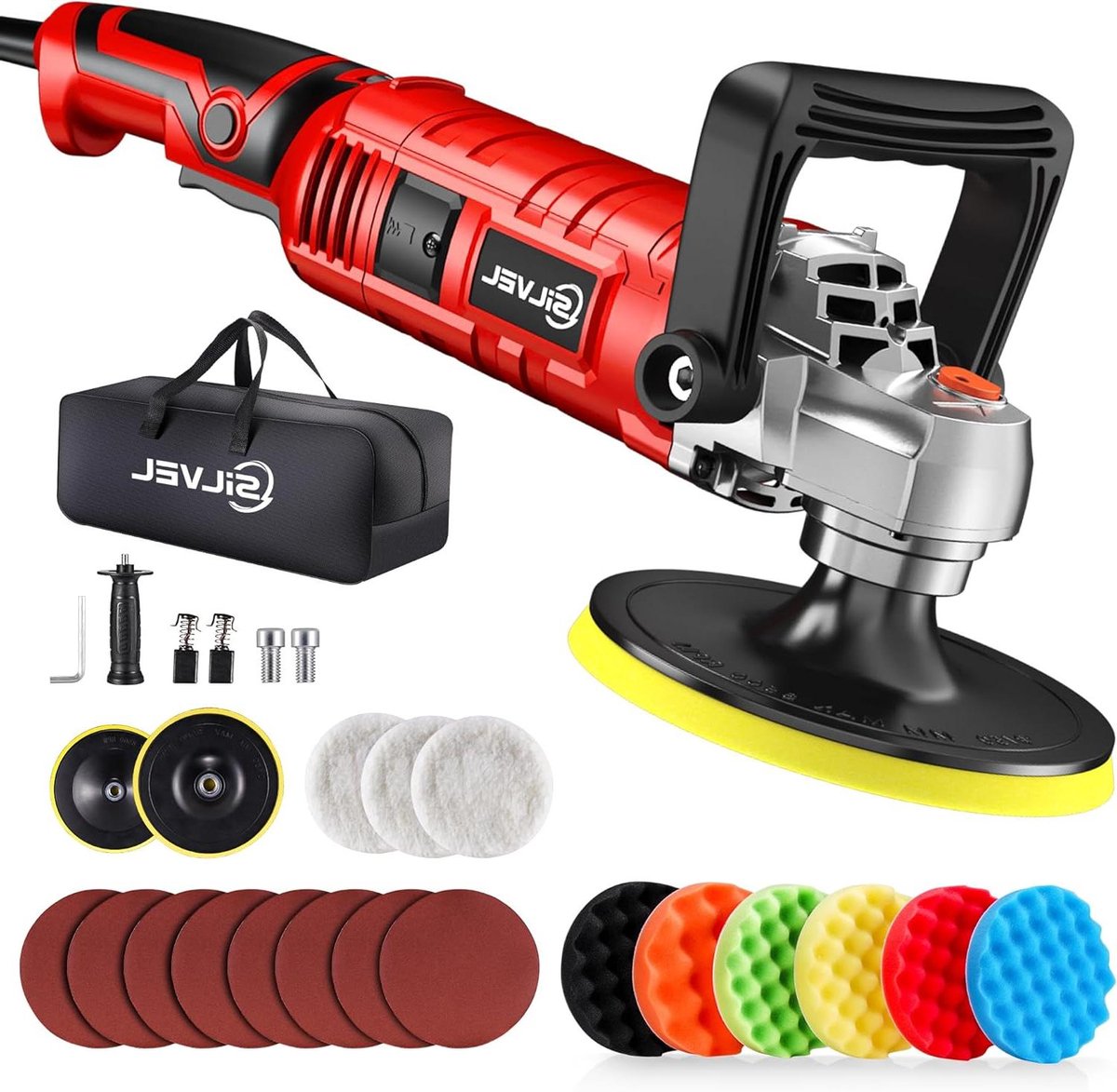 Polijstmachine - Schuurmachine Waxer - Auto Lak Herstellen - 1600W Krachtige Motor - 7 Inch - Zwart