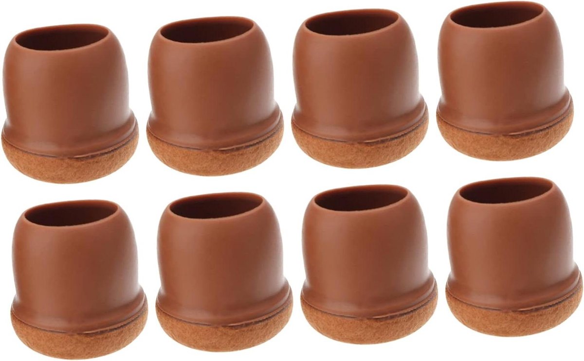 Stoelpoot Beschermers - Meubelvoetjes Vilt - Vloer Beschermen - Verstelbaar en Antislip - 8 Stuks - Bruin