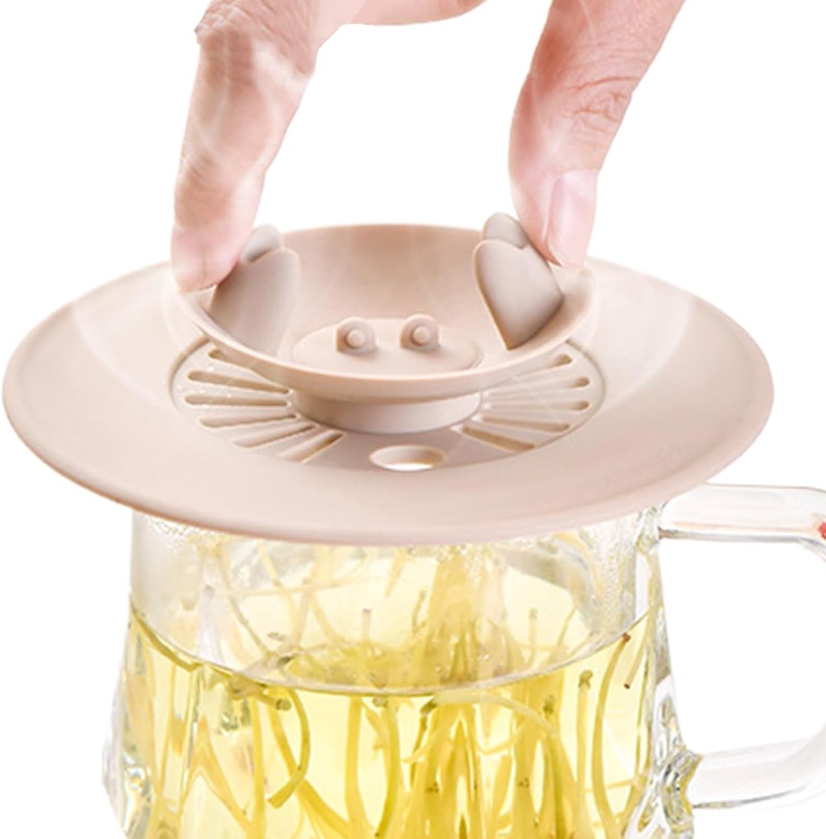 Siliconen koffiebekerdeksel - siliconen drinkbescherming - met rietgat - krabvormige hoes drinkbeschermer past op alle cupmaten thuis keuken reizen kinderdagverblijf bar thee clubs - bruin