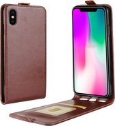 Flip case - Iphone XR Hoesje - Bruin - Crazy Horse