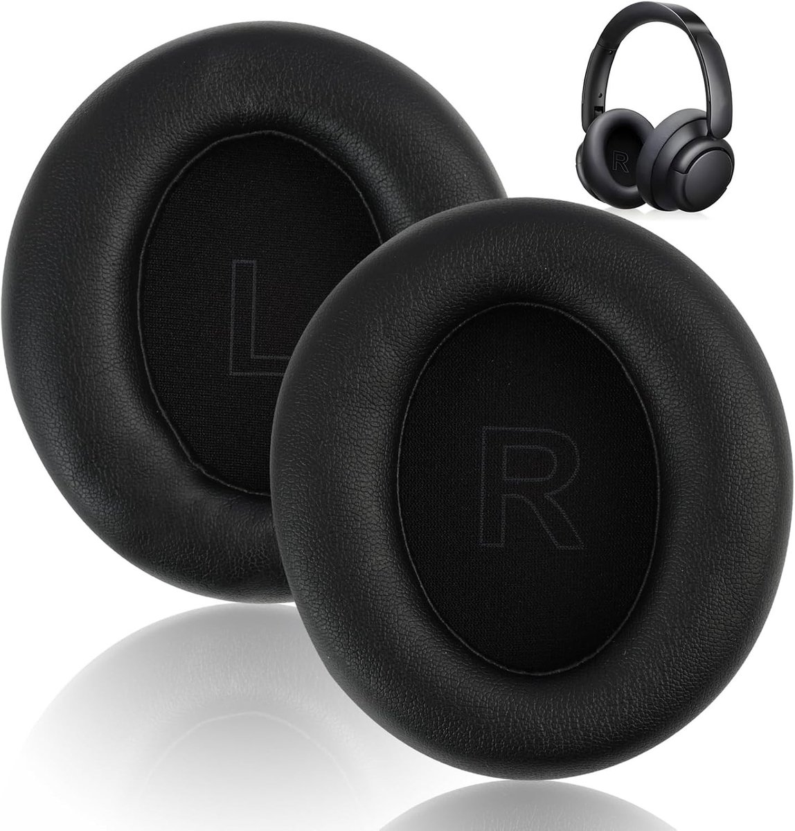Premium Vervangende Oorkussens voor Over-Ear Hoofdtelefoons, Geschikt voor Q30 en Q35, Zwart, 2 Stuks, Comfortabel en Duurzaam