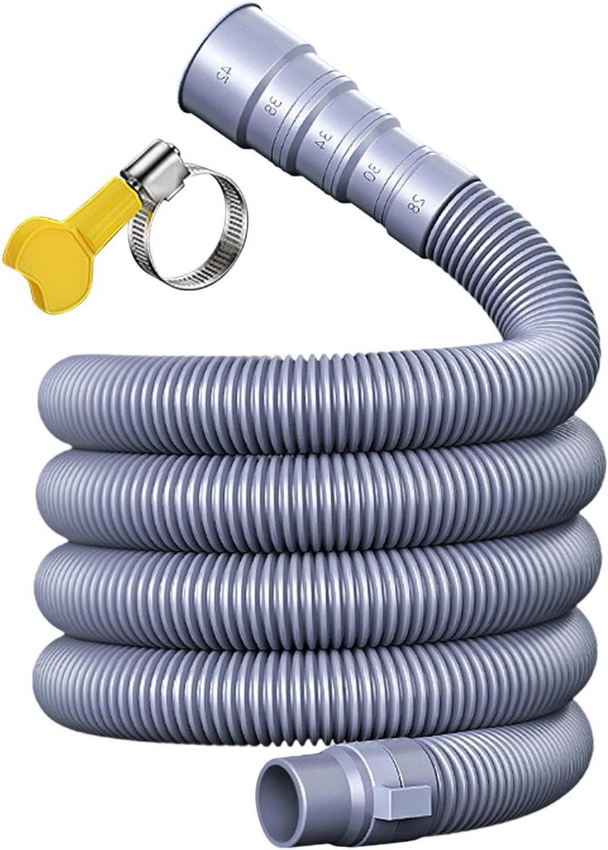 Afvoerslang Caravan - Wastewater Hose Camper - Afvoer Leiding - Verstelbare Adapter - 5 Meter - Grijs