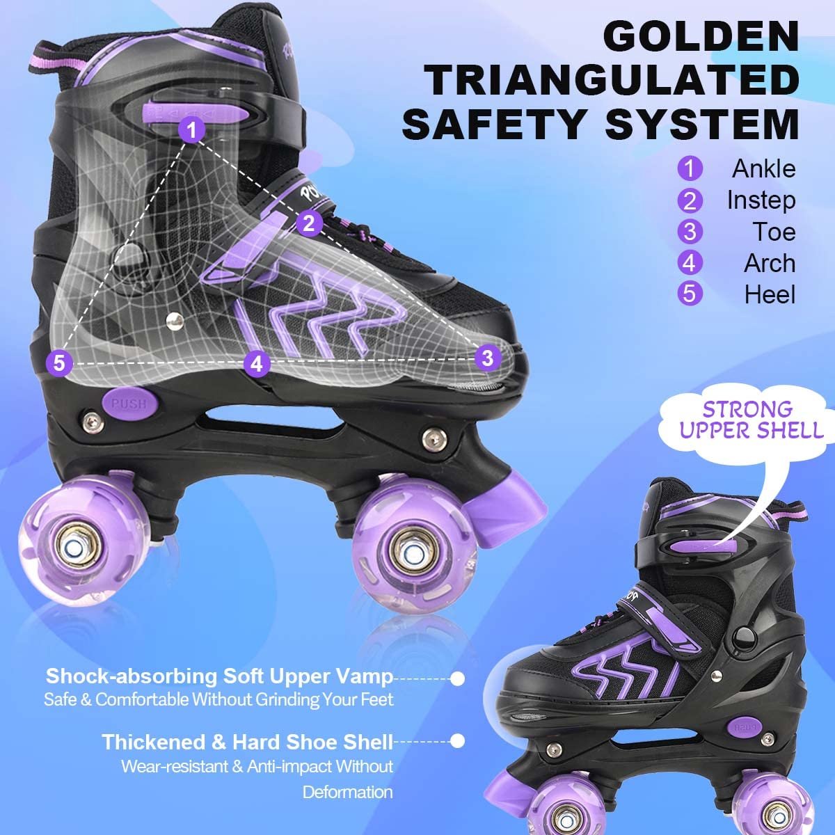 SnelShoppen Rolschaatsen voor Meisjes en Jongens Verstelbaar in 4 Maten Met 8 Knipperende Wielen Perfect voor Beginners en Buitenactiviteiten