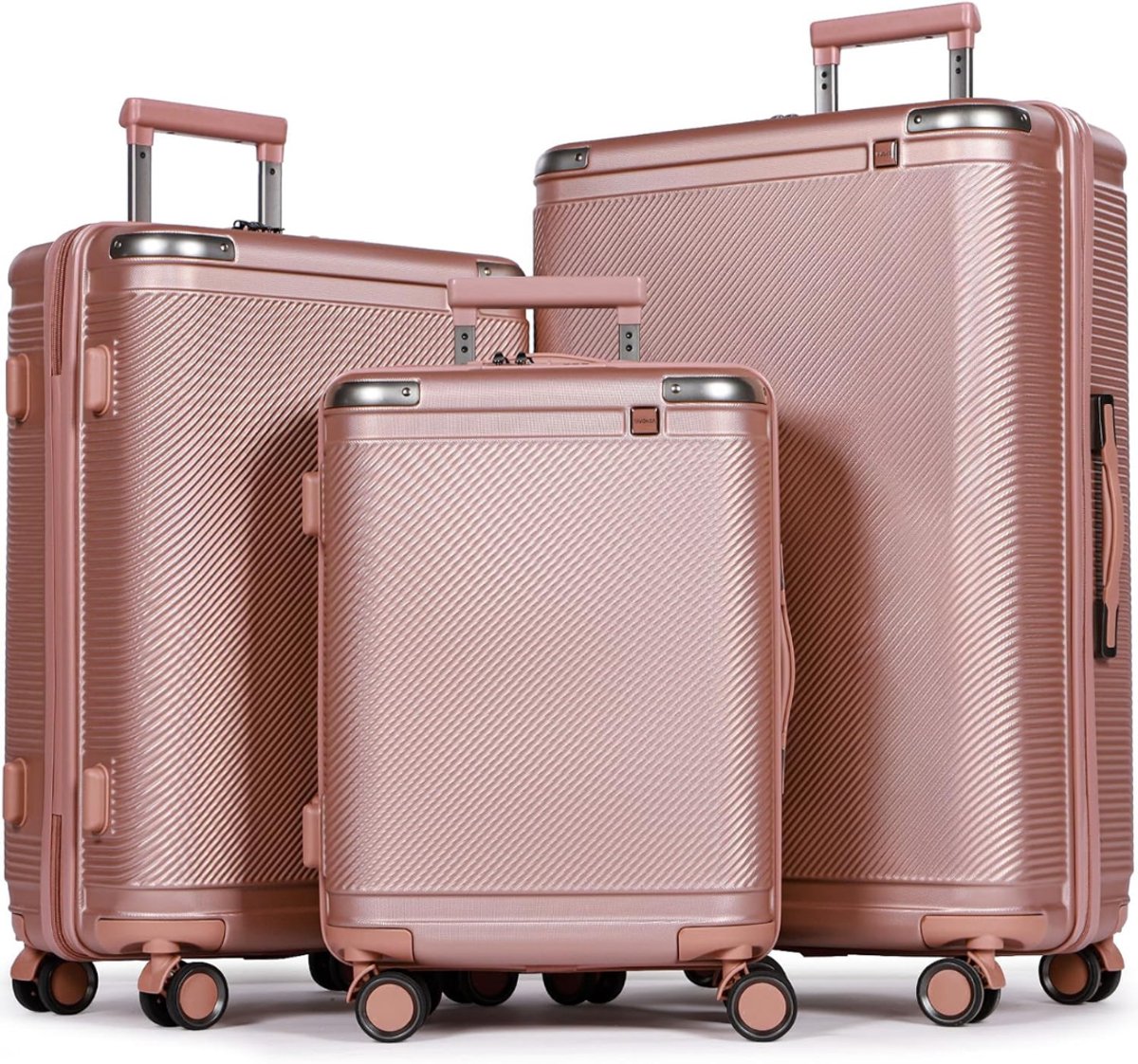 SP® Kofferset - Koffer Handbagage - Reiskoffer Set - Roze - 49cm x 30cm x 78cm