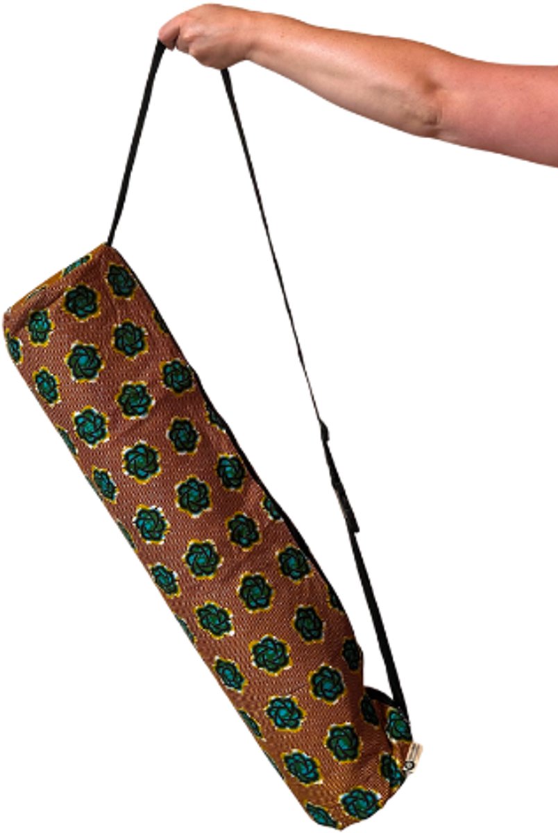 Yogamat-tas | Handgemaakt in Ghana | Sportief cadeau | Tas voor yogamat | Tas met sleutelvakje | Fairtrade draagtas voor yogamat | Yogabag | Goed doel
