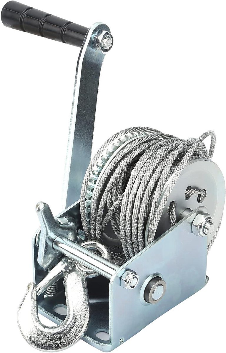 Handlier Zelfborgend - Hefgereedschap Zwengel - Zware Lasten Hefen - Roestvrij Gelegeerd Staal - 275 kg Capaciteit - Zilver