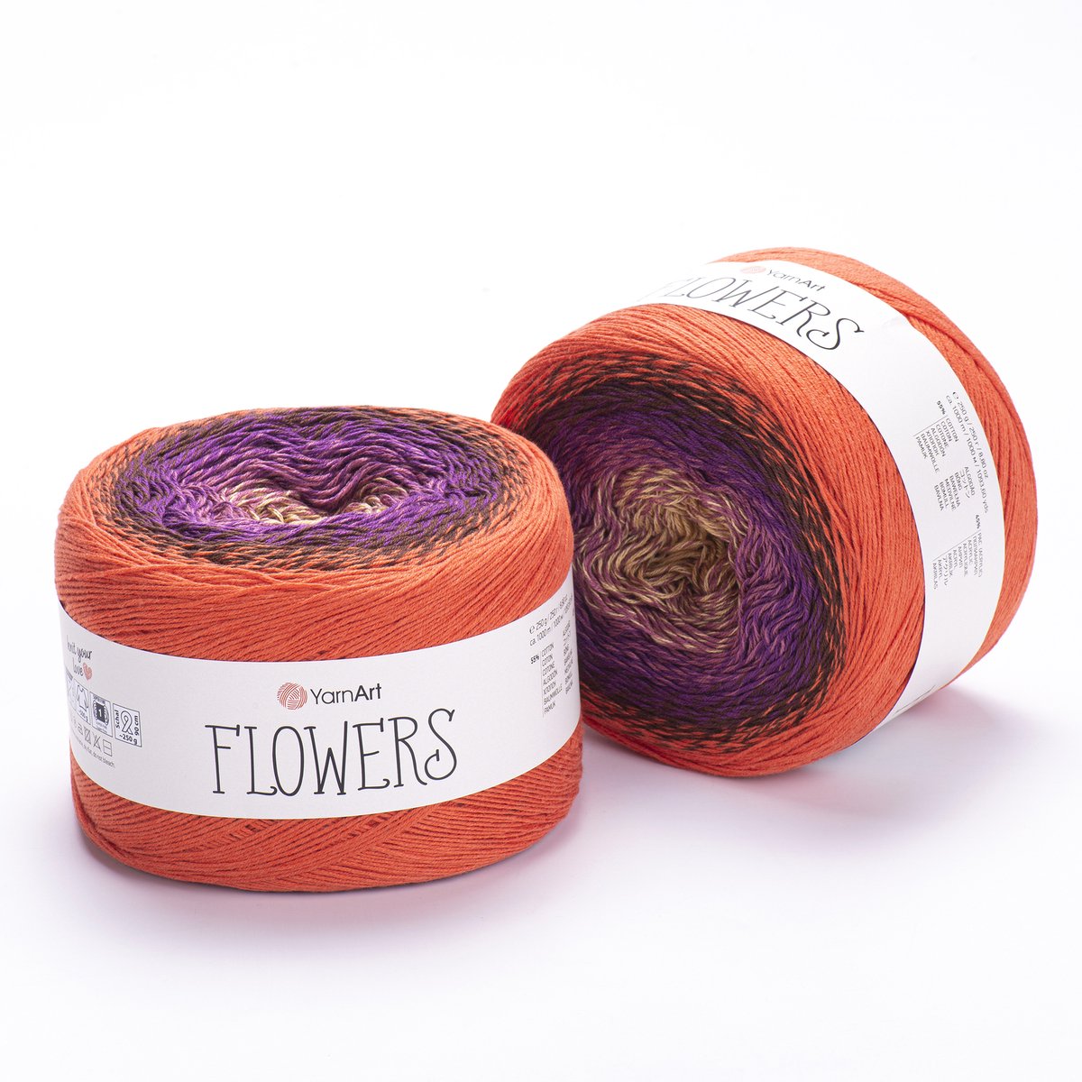 YarnArt Flowers Verloopgaren - 55% Katoen 45% Acryl - voor Haken en Breien - 250g / 1000m - Kleur 295