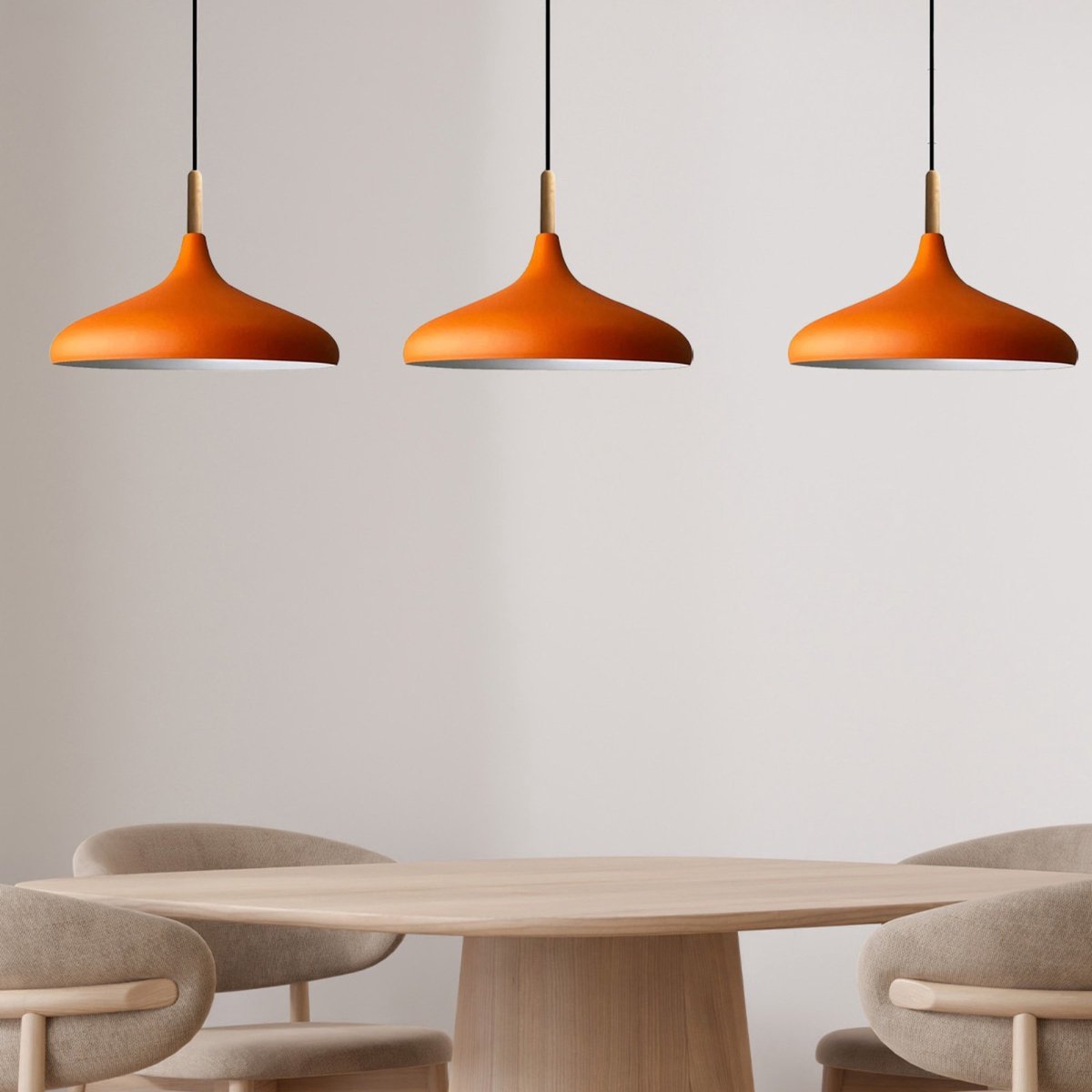 Bamyum Champion hanglamp, industriële Modern stijl, Ø35 cm, glanzend oranje metalen lamp