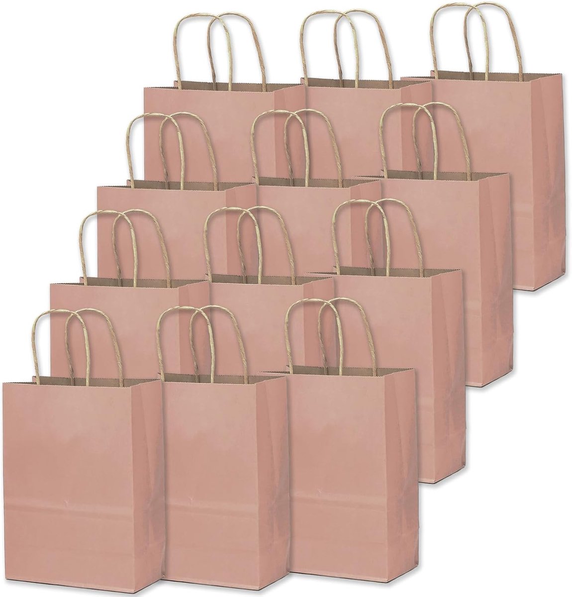 Medium 16 stuks kraftzakken met handgrepen 27x21x11cm cadeauzakken