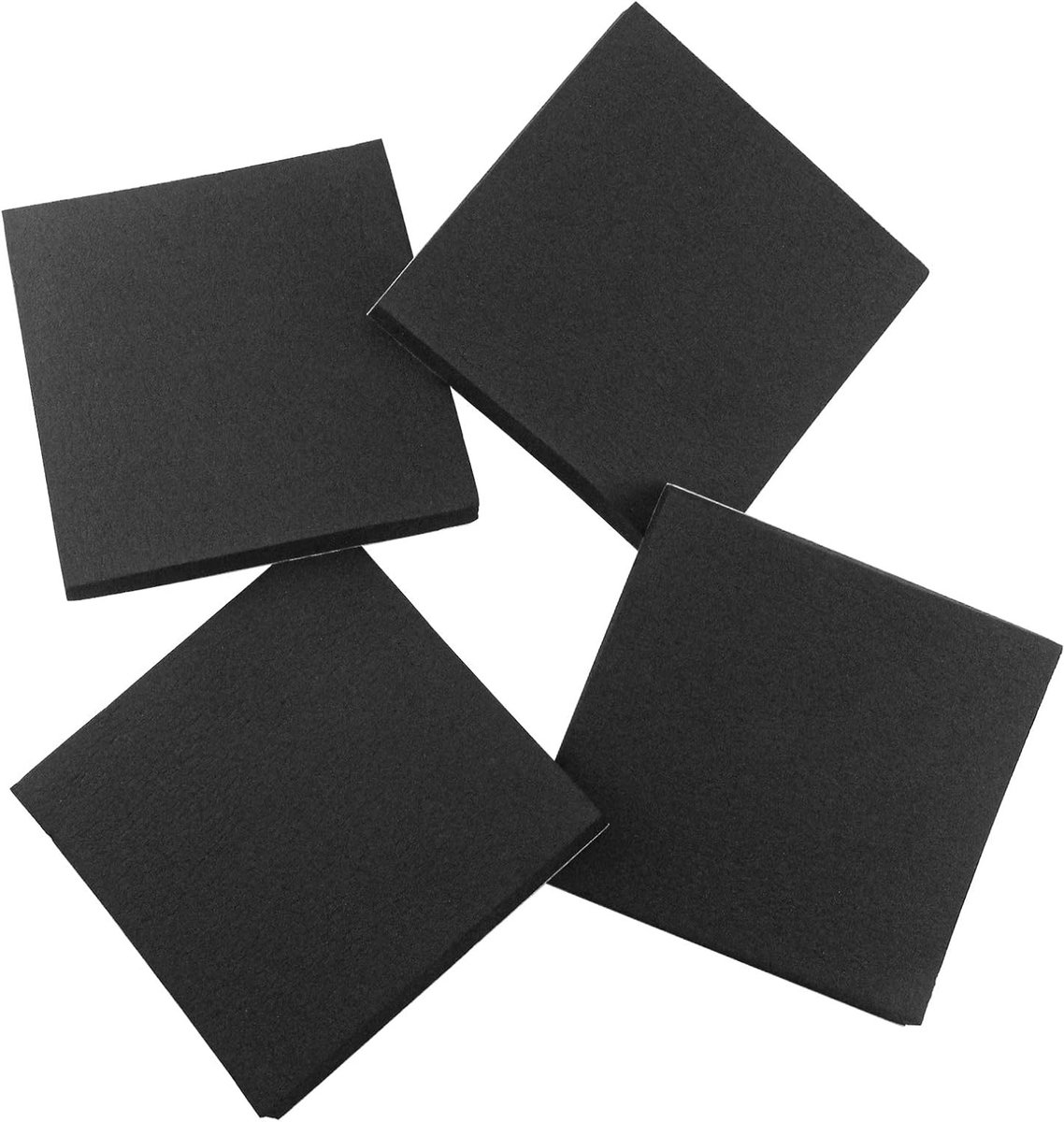 schuimstofplaat, 4 stuks Zwarte mosrubber zelfklevend plaat 150 x 150 x 20mm schuimplaten, antislip schuimmat voor meubels DIY-projecten versiering