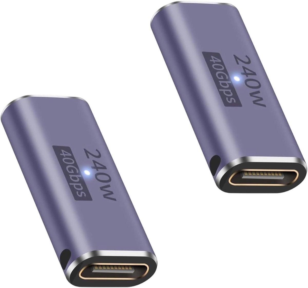 Compacte USB-C Female naar Female Connector, 2 Stuks, 40Gbps, 8K Video, 240W Snelladen en Gegevensoverdracht, Ideaal voor Diverse USB-C Apparaten