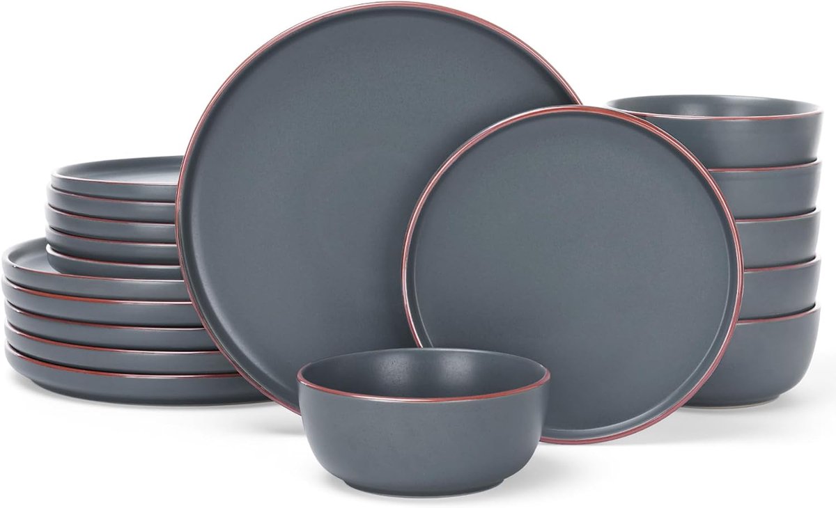 Mercury 18-delig servies, keramiek voor 6 personen met borden en