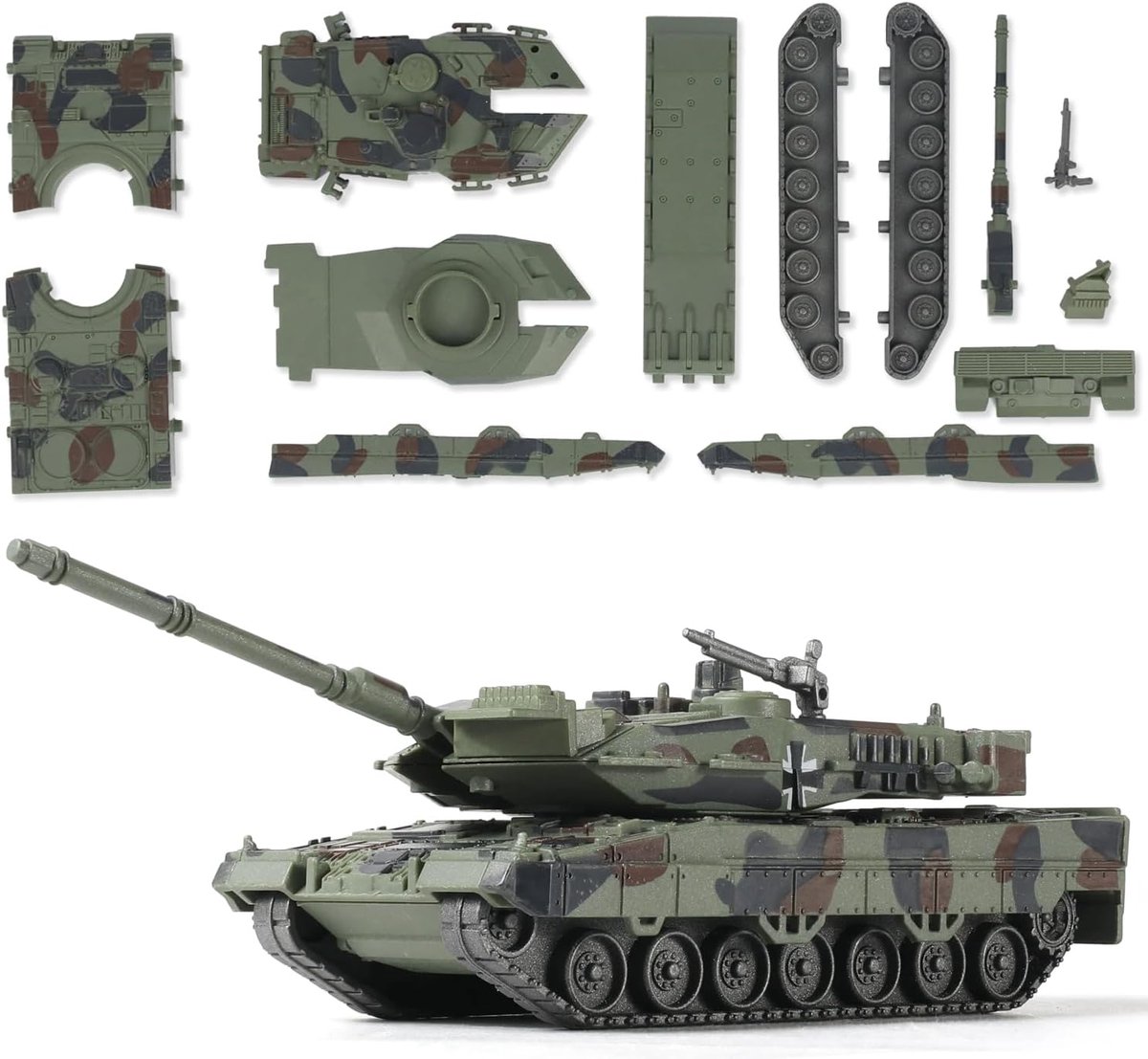 1/72 Schaal Quick Build Leopard 2A7 Militaire Tank Model Duitsland Staten Gepantserd Voertuig Luipaard 2A7 Main Battle Tank Building Model voor Gift en Collectie
