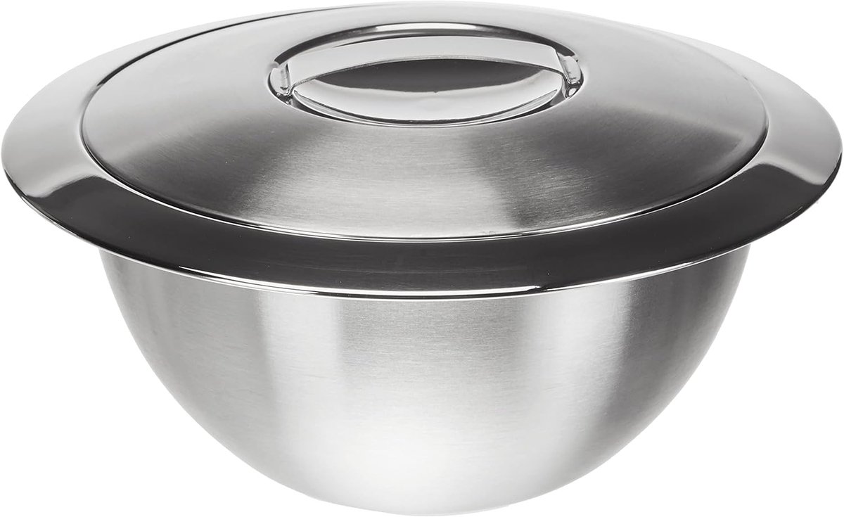 Thermo Bowl Dubbelwandig met inzetstuk, roestvrij staal, zilver, 26 x 26 x 13 cm