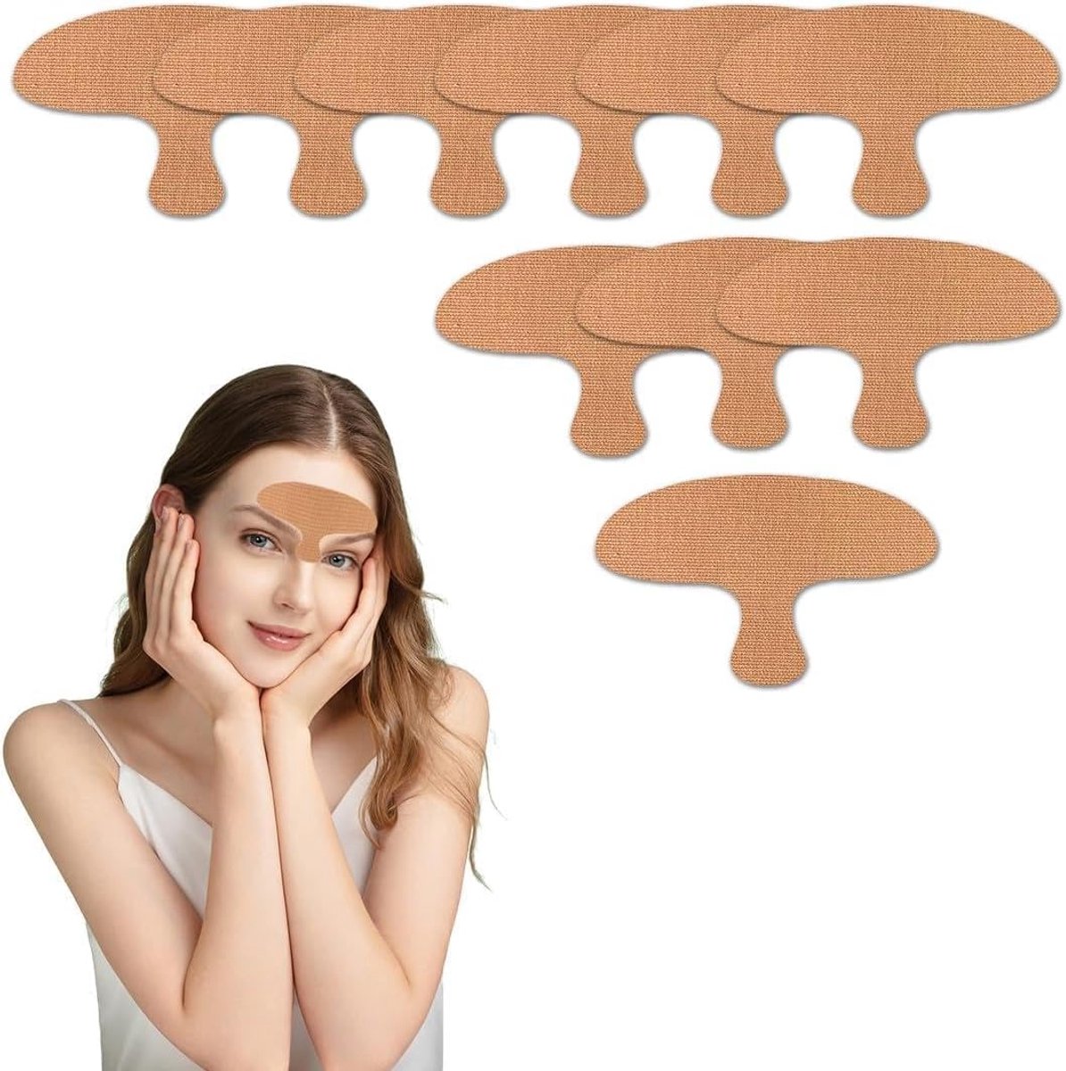 Set van 10 anti-rimpel patches verlichten fronsen van het voorhoofd