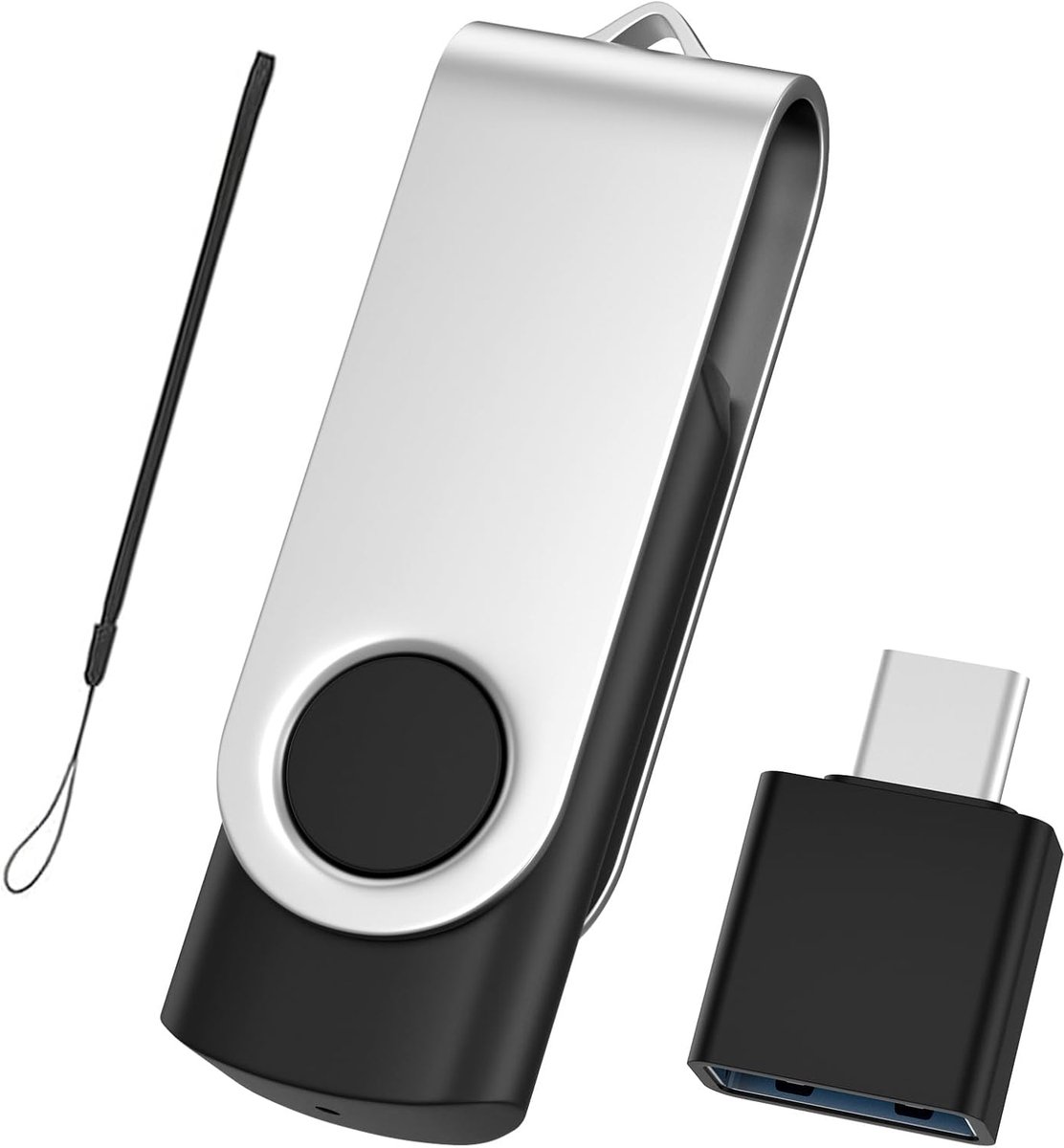 USB-sticks, 64 GB, geheugenstick, draaibaar, metaal, meerkleurig, USB 2.0 flash drive, USB-flashdrive voor mobiele telefoon, pc, auto, tv en meer