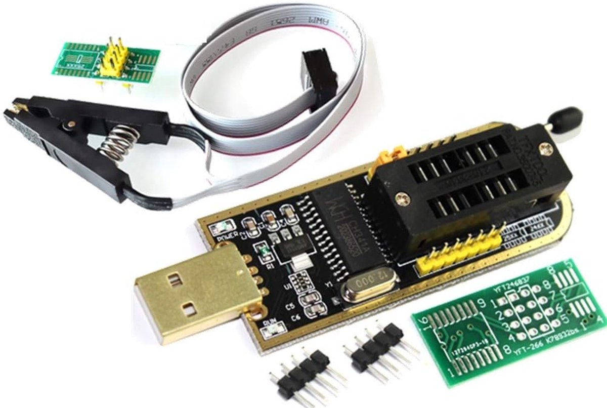 24 25 Serie EEPROM Flash BIOS USB Programmeur met Software & Driver + SOIC8 SOP8 Clip Adapter module