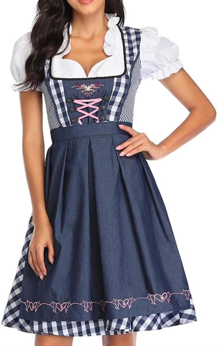 jurk voor dames, Oktoberfest kostuum, jurk met schort, maïs, uniform