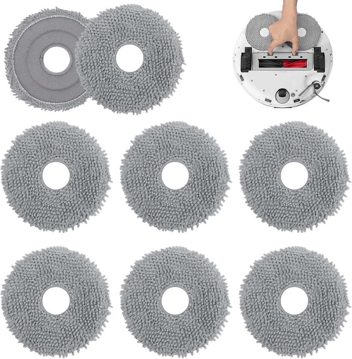 8 Stuks Robot Dweildoeken voor Roborock Q Revo Serie – Herbruikbare Mop Pads – Compatibel met Qrevo S/Pro/MaxV/Master/Plus
