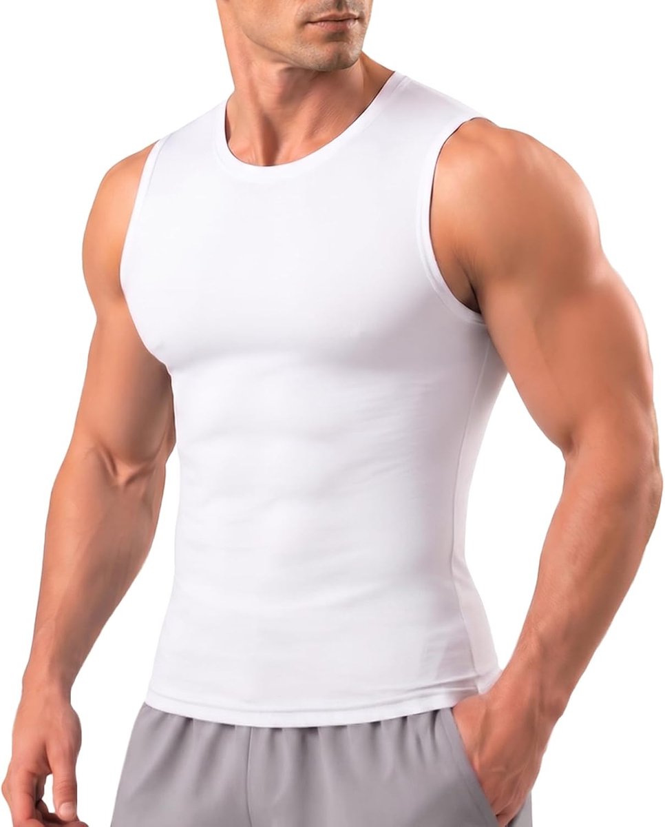 Compressieshirt voor heren, mouwloos, tanktop, Dry onderhemd