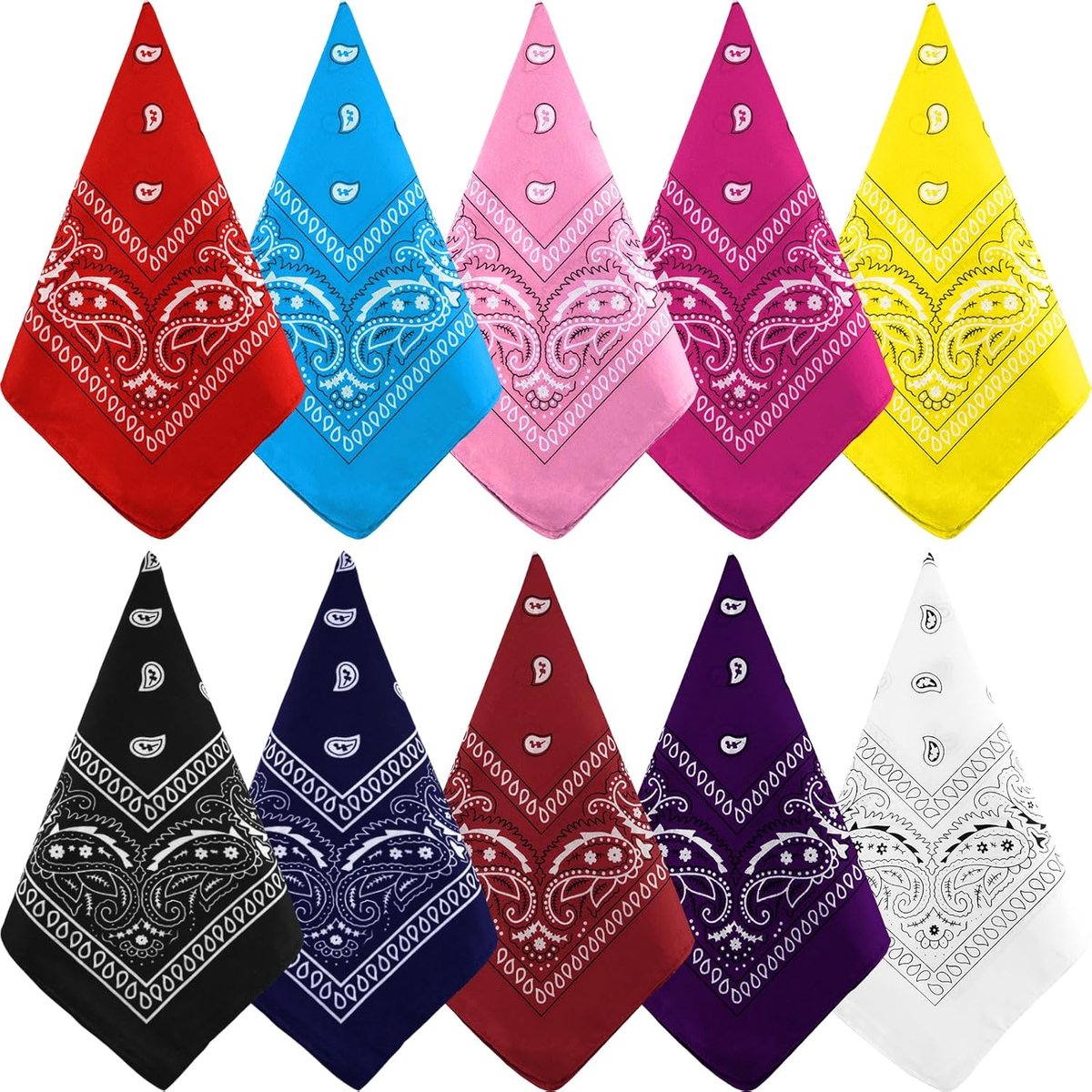 10/20Pcs Paisley Bandanas Diverse Bandanas Cowboy Polyester