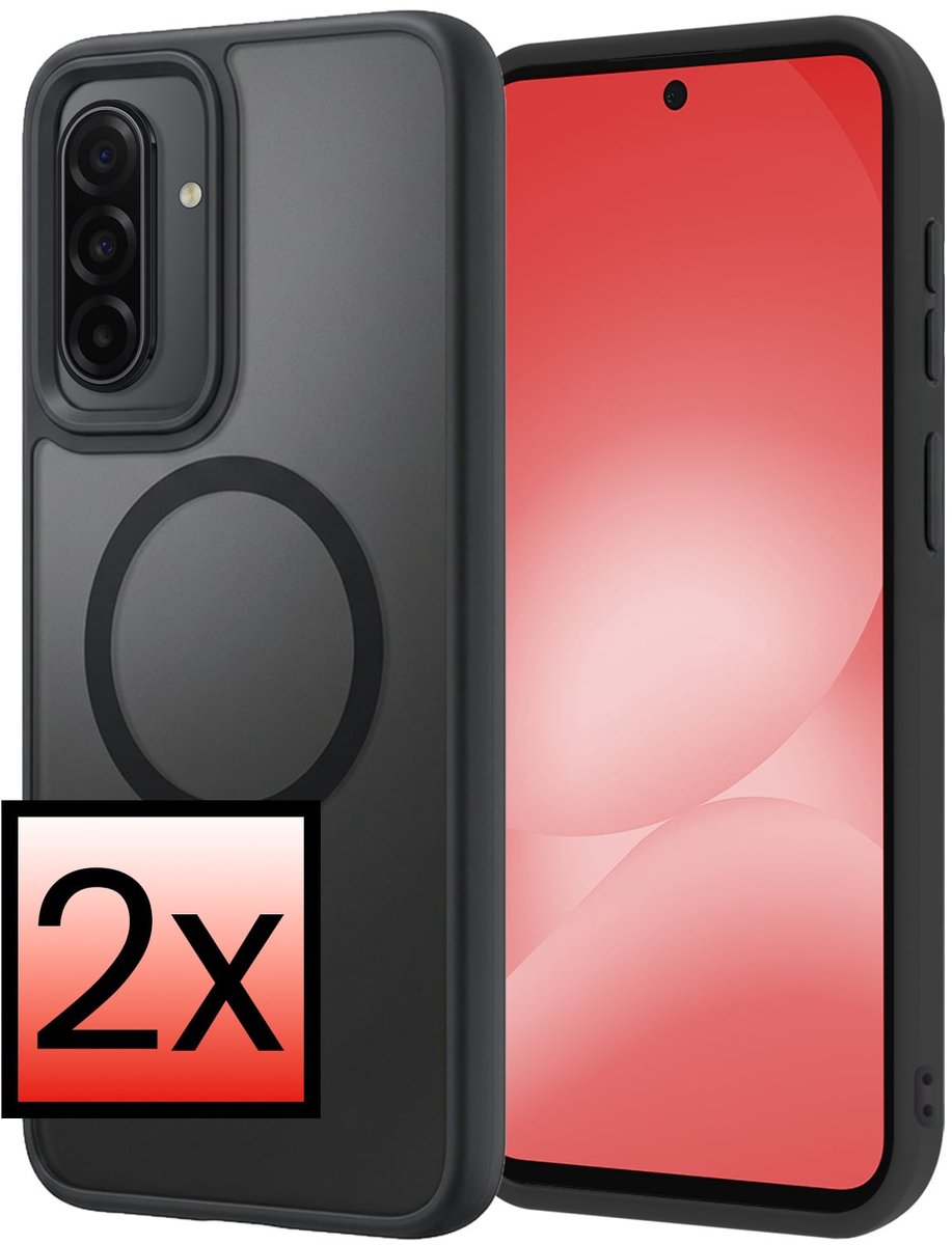Hoesje - 2 Stuks - Geschikt voor Samsung Galaxy A56 - Magsafe Compatible - Sterk & Shockproof - Back Cover - Shock Proof Case - Telefoon Hoes - Zwart