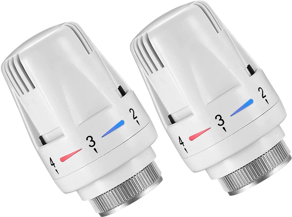 SnelShoppen - 2 Stuks Thermostatische Radiator Koppen met Automatische Temperatuur Controle - Anti-vries Radiatorkranen voor Verwarmingssystemen in Hu
