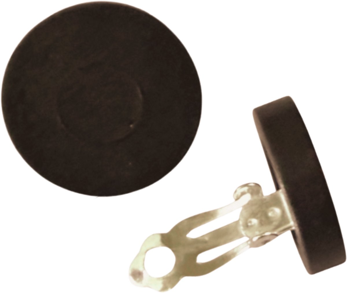 Clip Oorbellen-Hout-2.5 cm-Donker Bruin-1.8 cm dik- geen gaatje- Charme Bijoux