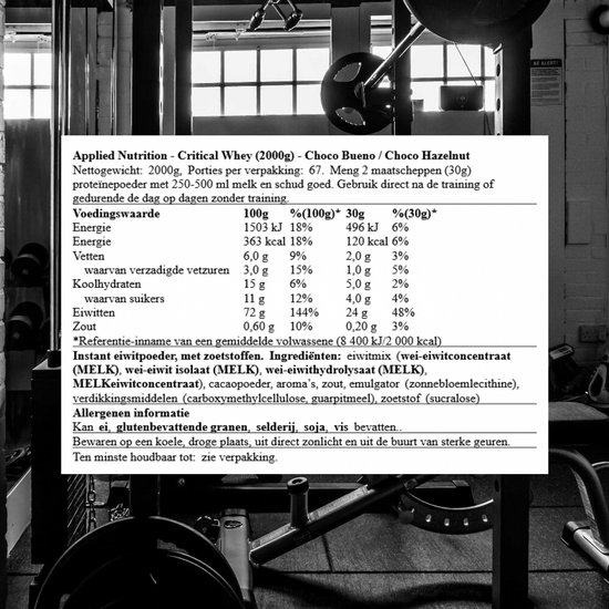 Critical Whey - 2000 g - Chocolate Hazelnut — afbeelding 3