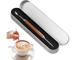 Koffie Latte Pen - Koffie Kunst Pen - Cappuccino Decoreren - Dubbele Kop Ontwerp - 15.5 cm - Niet gespecificeerd