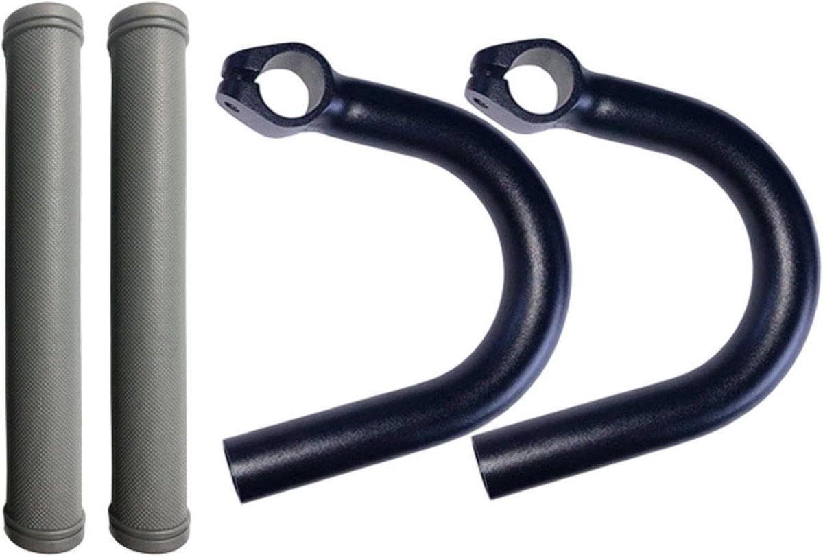 Fietsstanguiteinden - Stuuruiteinden Handgrepen - Comfortabel Fietsen - Snelle Montage - 22.2 mm Diameter - Zwart Grijs