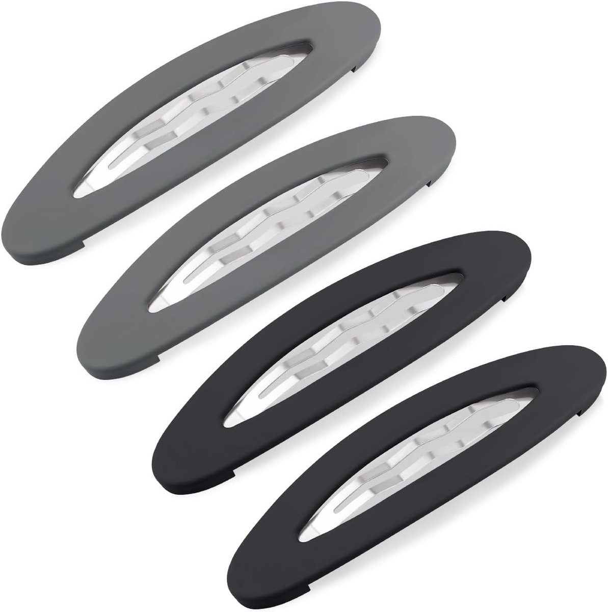 Grote Haarspelden 9cm - Matte Snap Clips en Haaraccessoires voor Vrouwen en Meisjes - Perfect voor Haarstyling en Decoratie (Zwart & Grijs)
