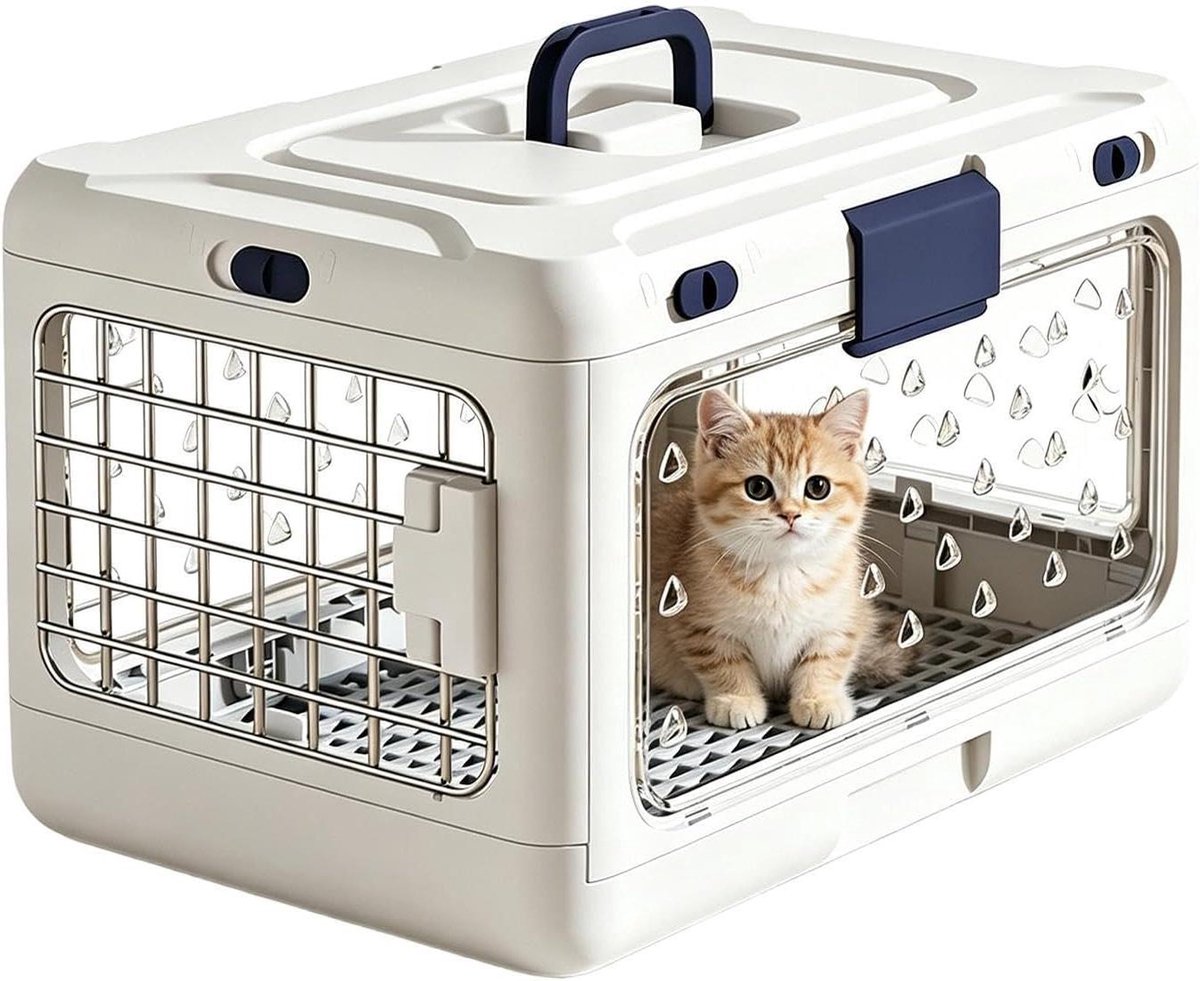 Honden Bench - Transportbox Huisdier - Veilig Vervoer - Vlekvrij Ontwerp - 53x33x12 cm - Wit