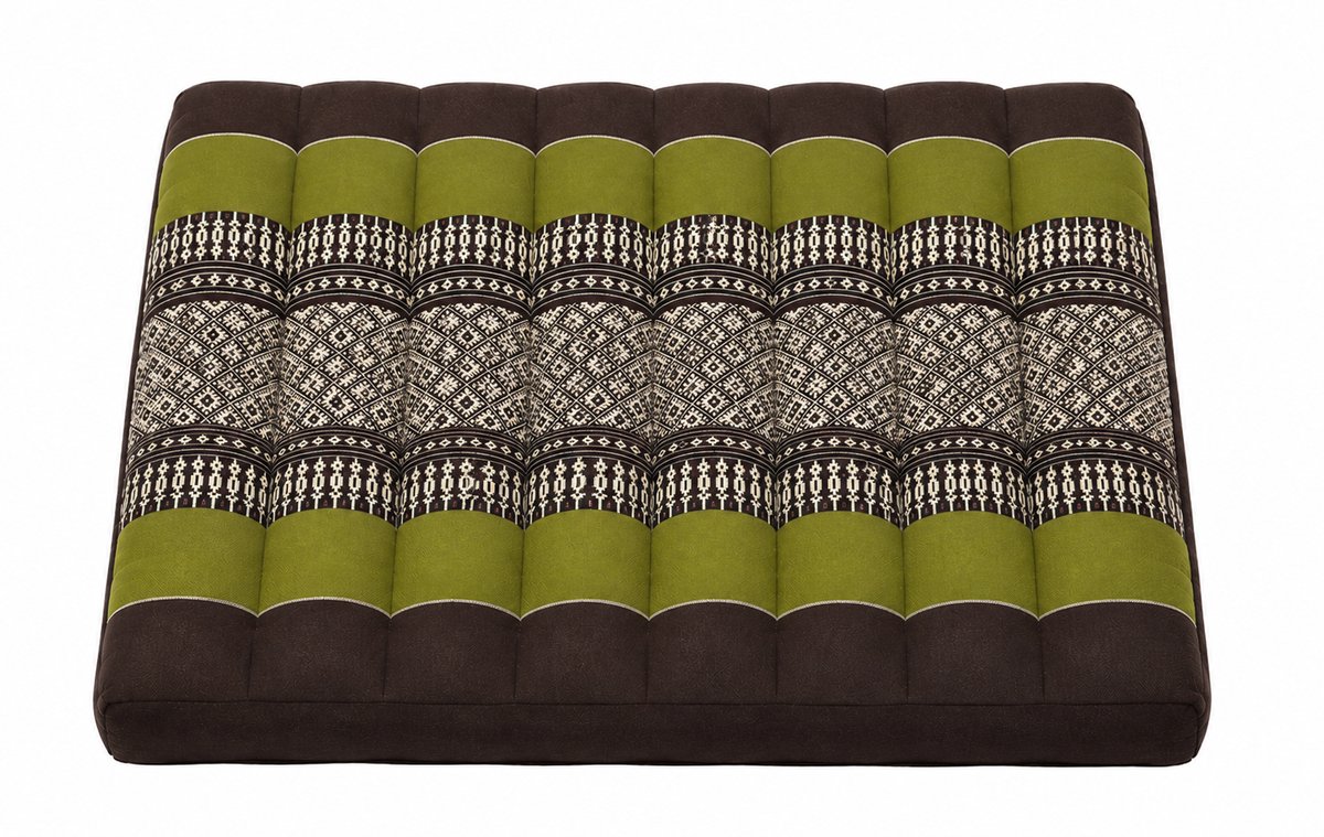 Fine Asianliving Thais Meditatiekussen 42x42cm Yoga Zitkussen Groen Meditatie Mat Matras