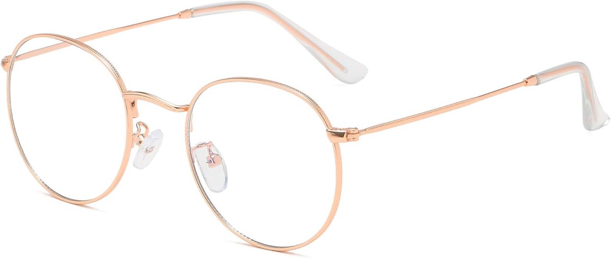 Blauwlichtfilter, Retro Ronde Metaal Frame, Anti-Glans, Anti-Radiatie voor PC, Tablet, TV en Gaming