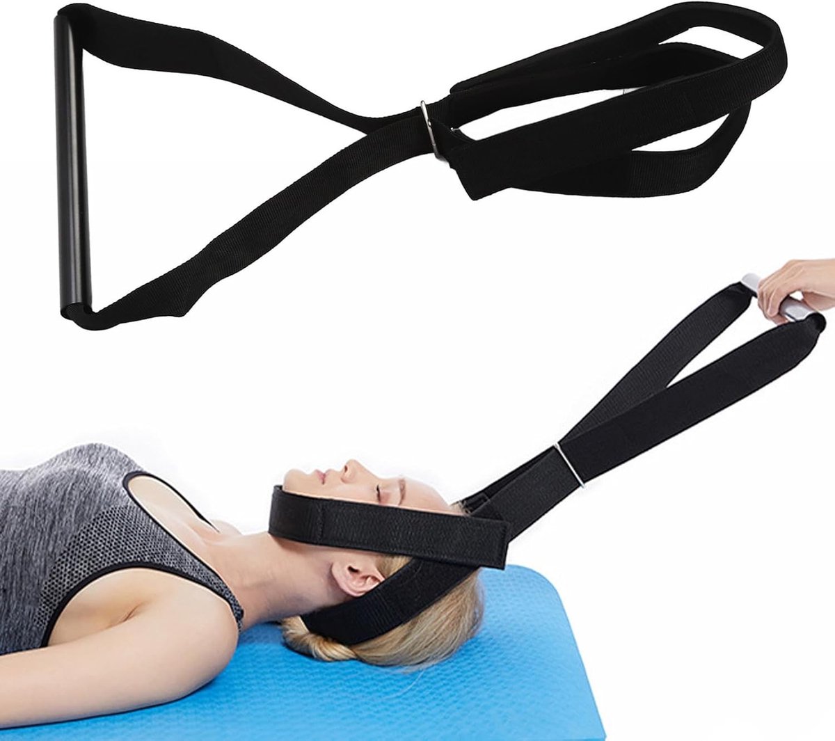 Cervicale tractie-apparaat voor nekontspanning, nekrekband, chiropractische decompressie, comfortabel in gebruik, ideaal voor pijnverlichting en spierspanning verminderen