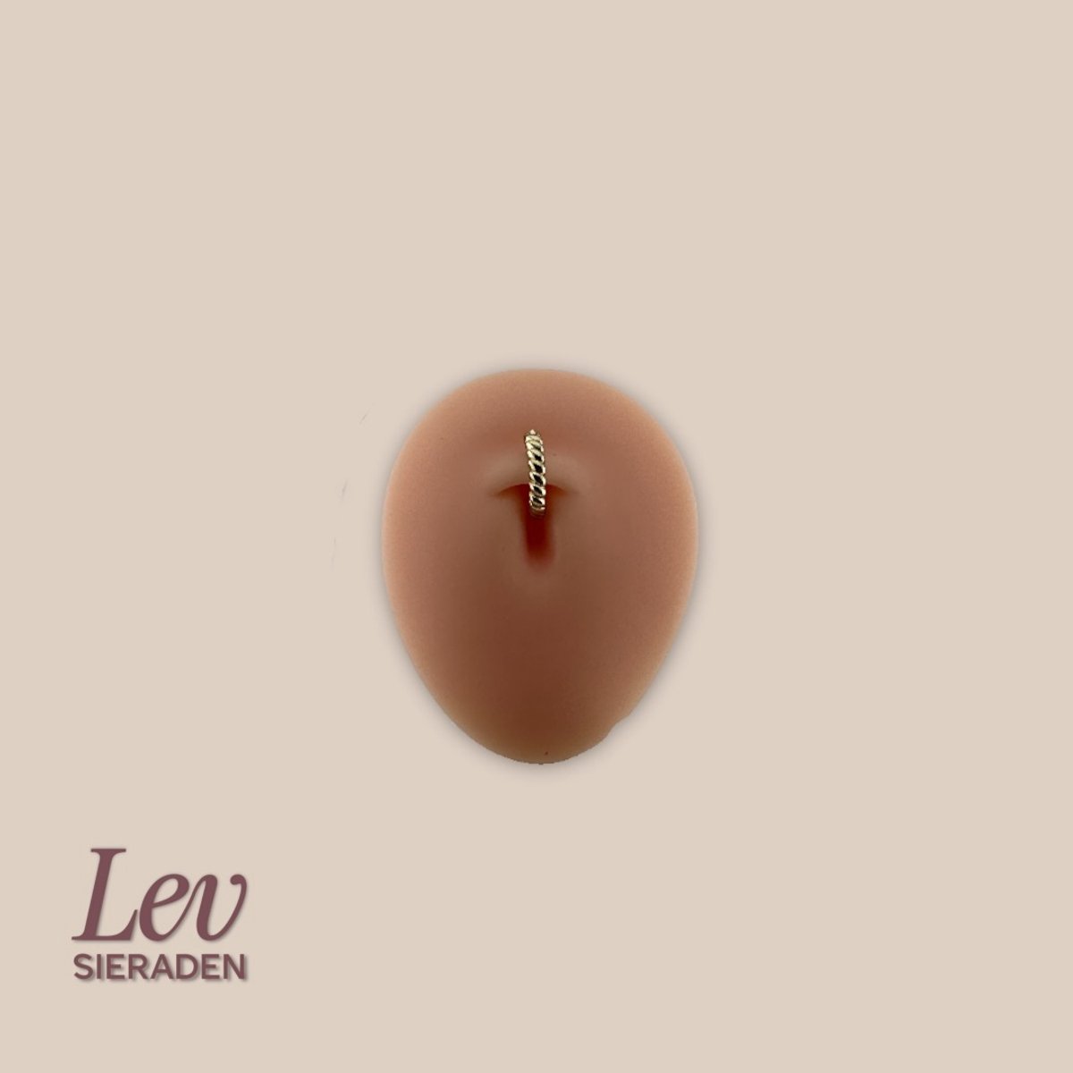 Lev Sieraden - 3x15mm clicker navel piercing rope - Goud kleurig - Titanium