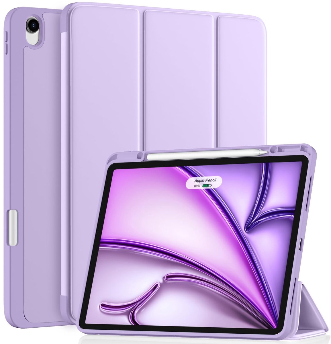 Omgoods - Hoes voor iPad Air 13 Inch (2024/2025) met Potloodhouder - Lavendel Beschermhoes