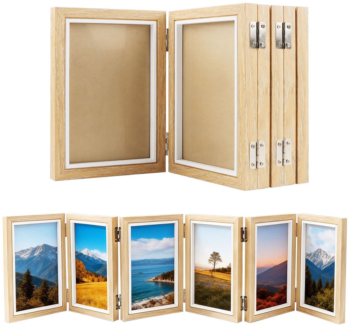 Omgoods - Opvouwbare Fotolijst voor 6 Foto's 10 x 15 cm, Modern Design