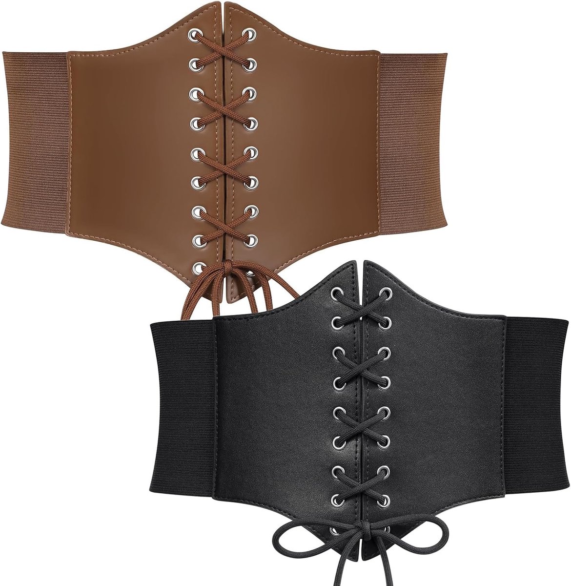 2 stuks damesriem, brede veterriem voor dames, korset, elastische taille, riem voor Halloween party