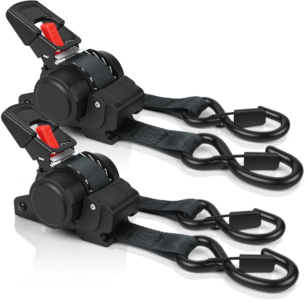 Omgoods - Retractable Lashing Straps met Ratchet Sluiting - 2 Stuks