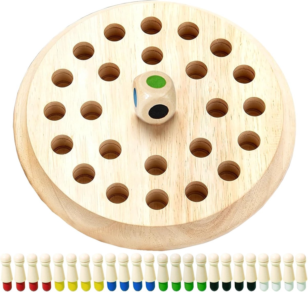 Houten Memory-schaakspel – Educatief Montessori-memoryspel; educatieve schaakset & kleurenspel; bevordert de cognitieve ontwikkeling, verbetert het geheugen en de kleurwaarneming.