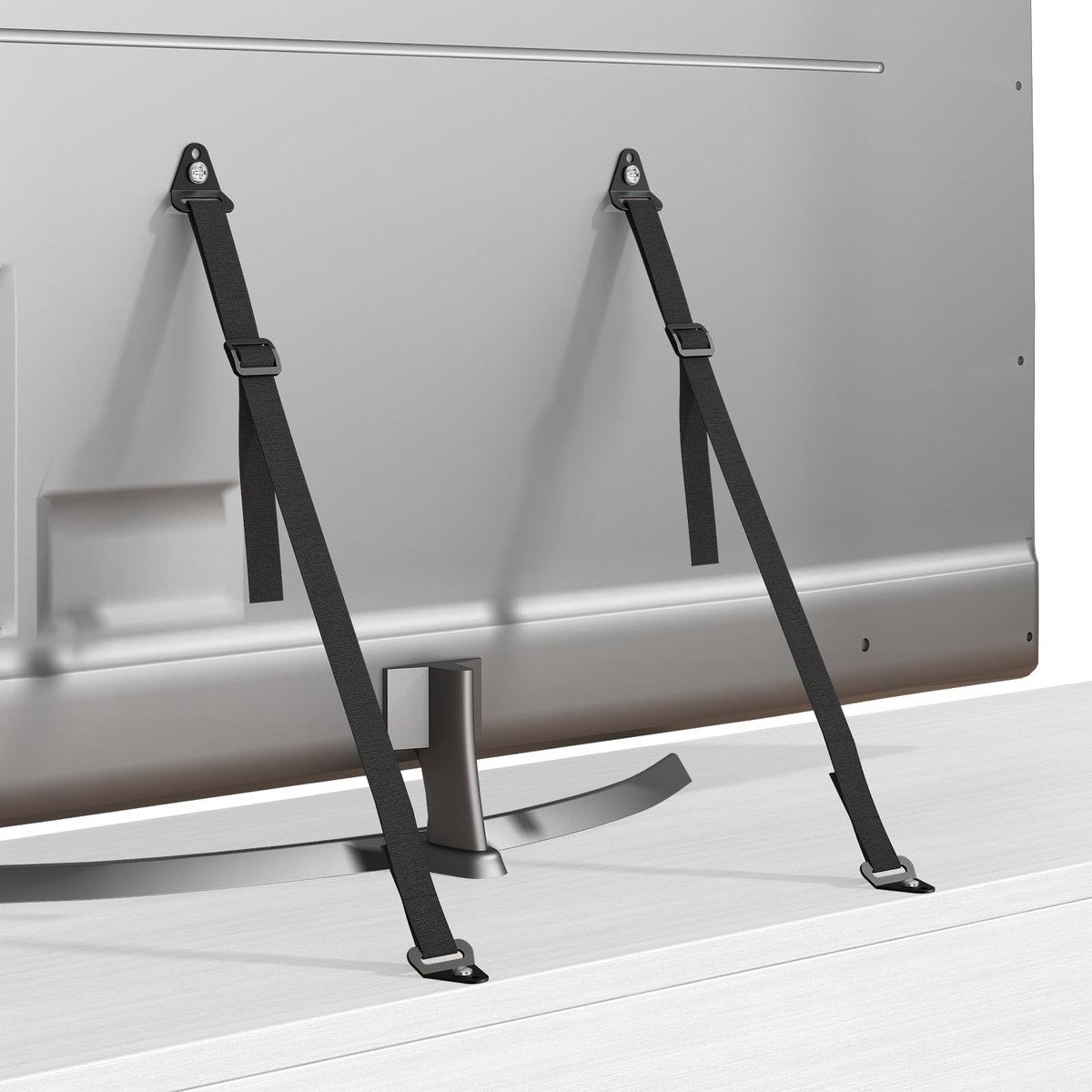 TV Veiligheidsbanden 2 Stuks - Anti-Kantel Meubelverankering Zonder Boren - Babyproof TV Beveiliging met Zelfklevende en Schroefmontage - Wandbevestiging tegen Omvallen en Aardbevingsveiligheid