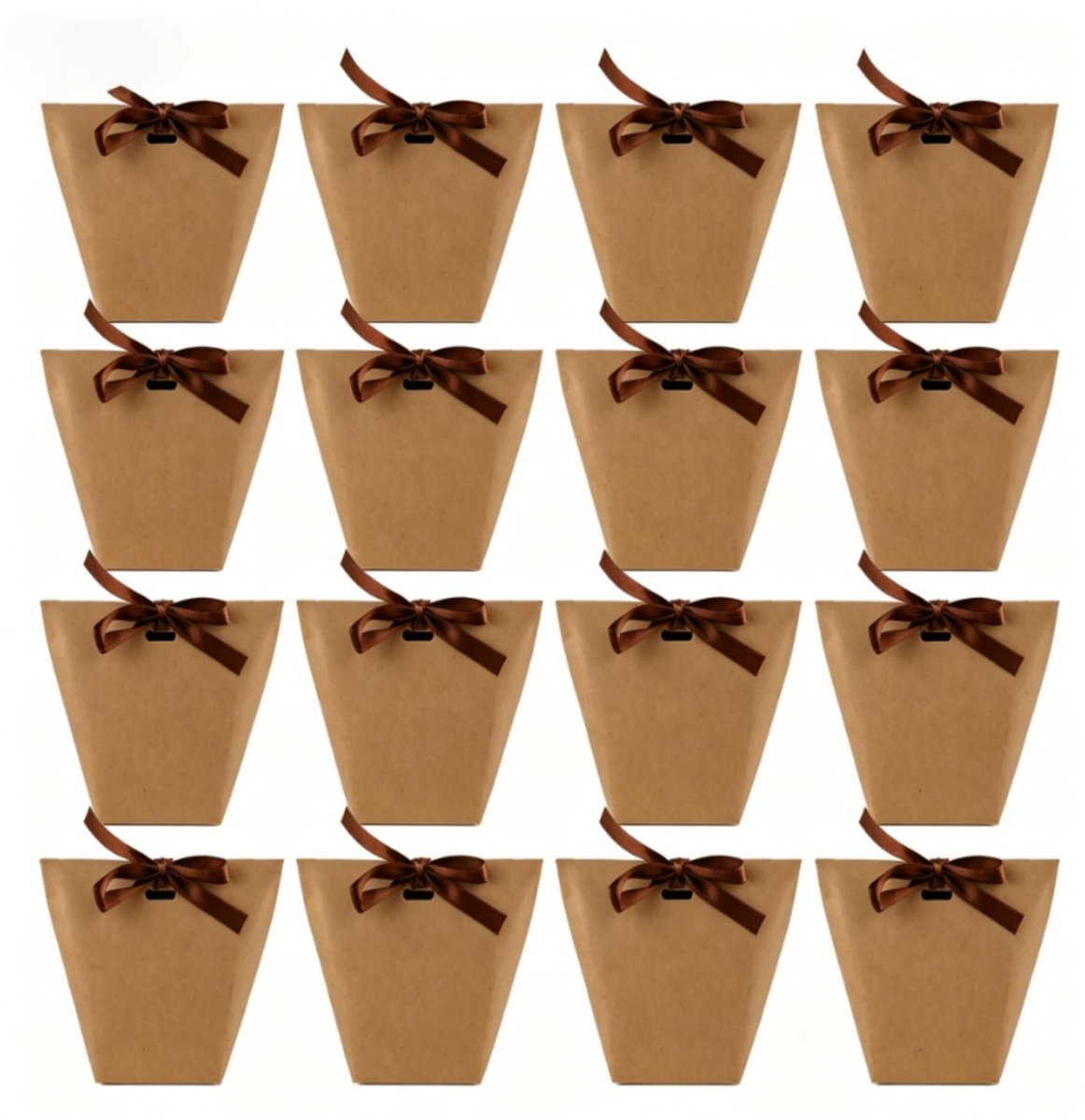 Omgoods - Papieren Geschenkzakjes met Linthandgrepen - 20 Stuks Kraftpapier