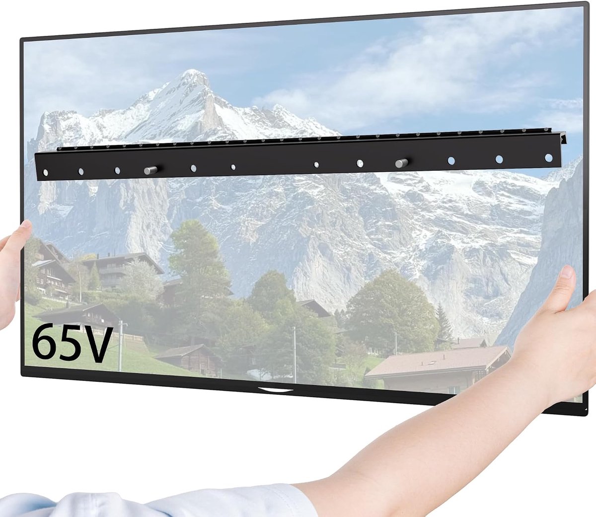 Wandbeugel TV voor 32-75 inch, Low Profile TV Wall Mount Houdt TV tot 68 kg Draagvermogen, Max VESA 600x400mm, voor de Meeste LED/LCD/Platte & Gebogen Monitoren