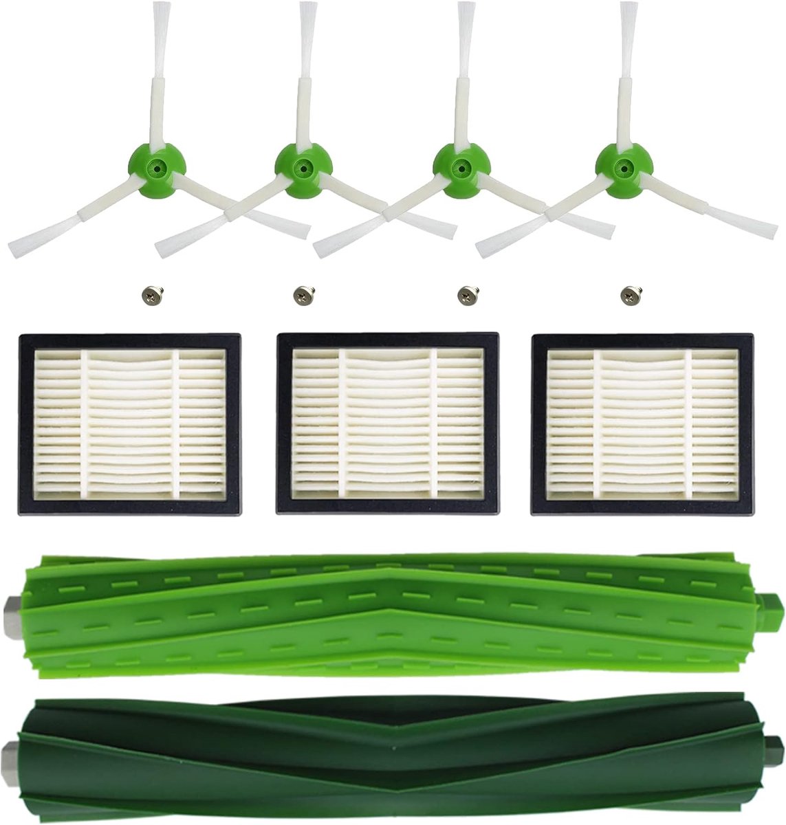 9 stks i7 vervangende onderdelen compatibel met iRobot Roomba i7 serie aanvulling kit i7+E5 E6 E7 rubber rollers zijborstel HEPA filters accessoires kit