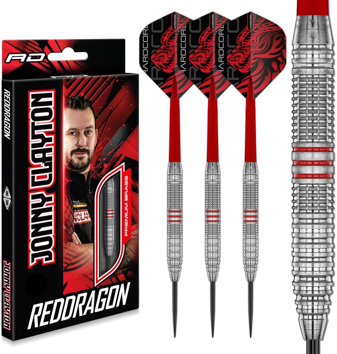 Red Dragon Jonny Clayton Brass Signature Edition - Dartpijlen